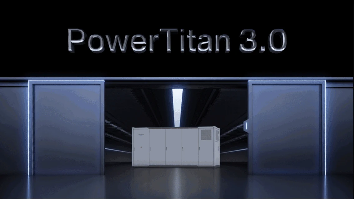 PowerTitan 3.0 storage equipment revealed through a sequence of opening cabinets
